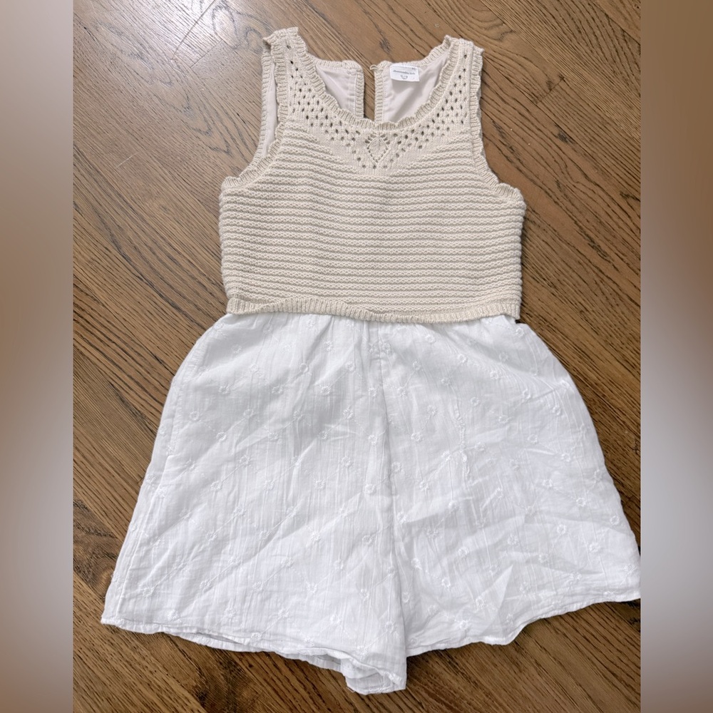 Abercrombie Kids Cream Sleeveless Romper